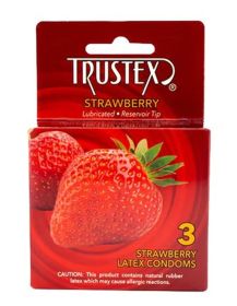 Trustex Flavored Lubricated Condoms (Option: 3 Pack Strawberry)