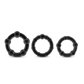 Stay Hard Beaded Cock Rings (Option: 3 Pack Black)