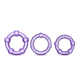 Stay Hard Beaded Cock Rings (Option: 3 Pack Purple)